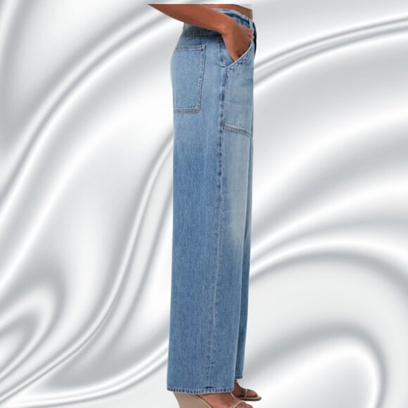 Citizens of Humanity Ayla Cargo Jeans Zenith Medium Wash Wide Leg Size 29 - Picture 4 of 16